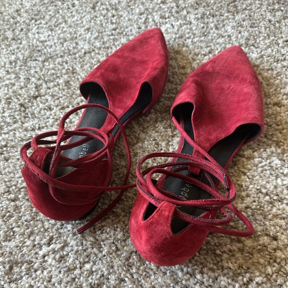 Jeffrey Campbell, red strappy flat - Picture 2 of 7